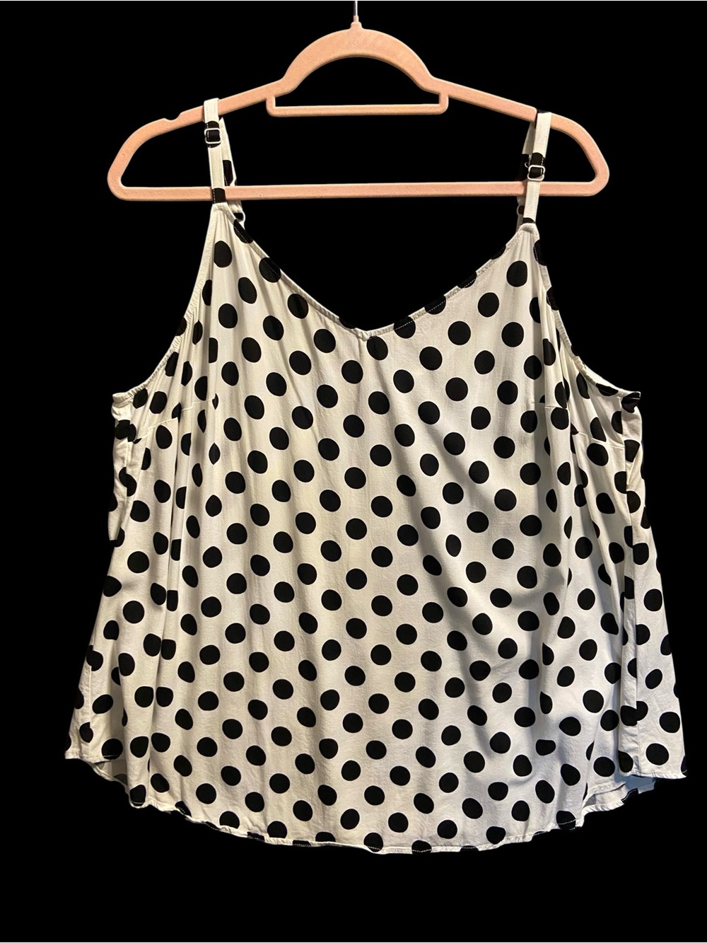 Torrid Polka Dot Spaghetti Strap Cami Top - Black on White | Size 3X (20/22)